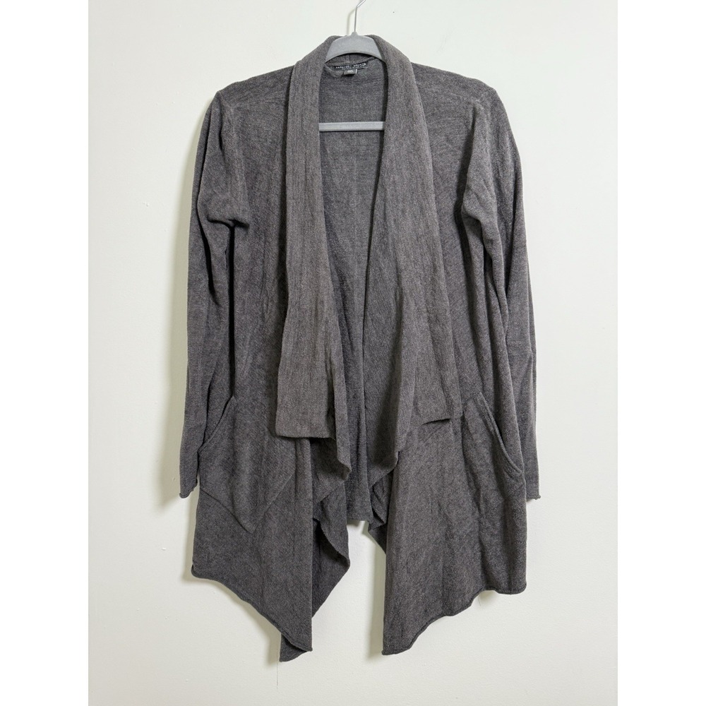 Barefoot Dreams S/M Gray Cozy Chic Ultra Lite Knit Waterfall Cardigan Sweater